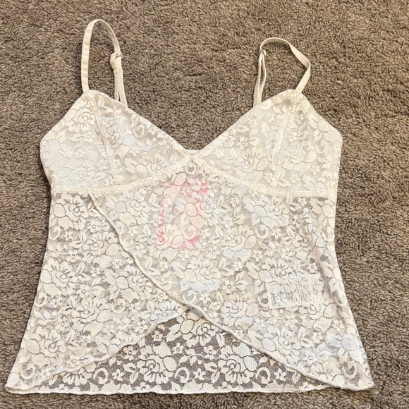Edikted Tops - Edikted Cream Lace Tank Top